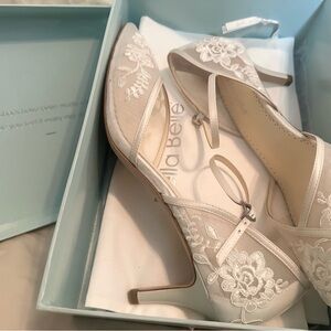 Bella Belle Ivory Lace 2.5” Bridal Heels